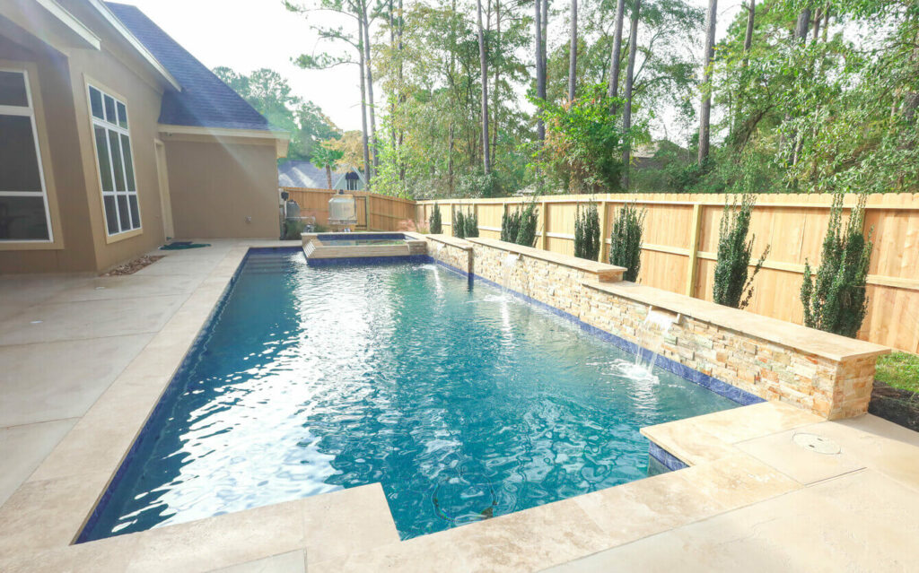 Geometric Pool in Bentwater of Lake Conroe, Texas